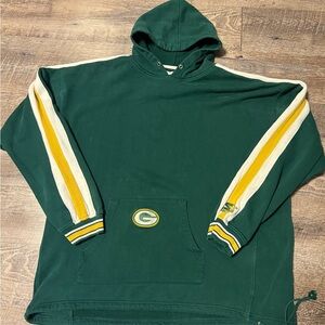 STARTER Green Hoodie with Yellow and White Stripes